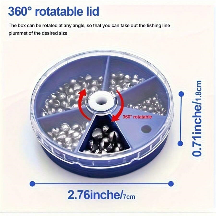 60g 납 싱커가 들어 있는 원형 상자 1개. 5가지  - Fishing Rod Building Kit 리뷰 및 가격